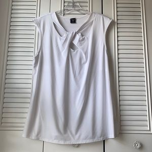 Paisley sky - white cap sleeve dress shirt